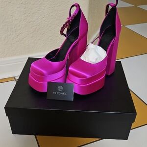 Versace Vibrant Pink Platform Heels